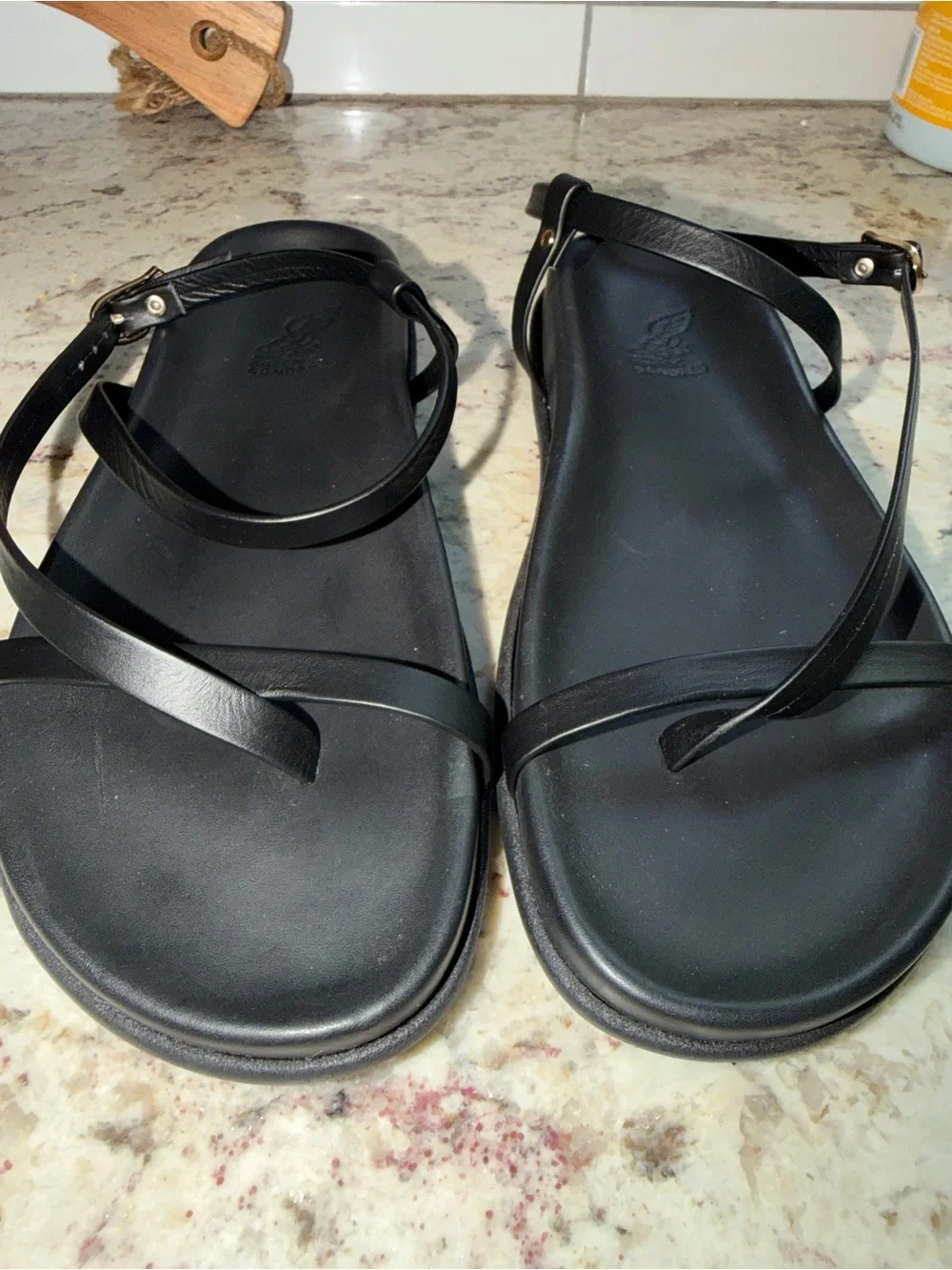 Ancient Greek Aimilia $324 Women’s Black Strappy Sandals 7.5 EU 38 NWOT